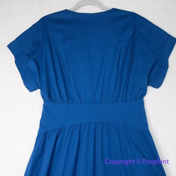 New! White House Black Market Short Sleeve Collar Poplin Midi Dress, size S - Picture 12 of 16